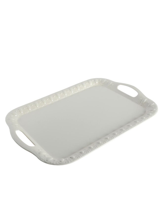 Trust 3-Piece Melamine Serving Tray Set Small Size 35CM, Medium Size 40CM & Large Size 45CM Beige  - Image 2