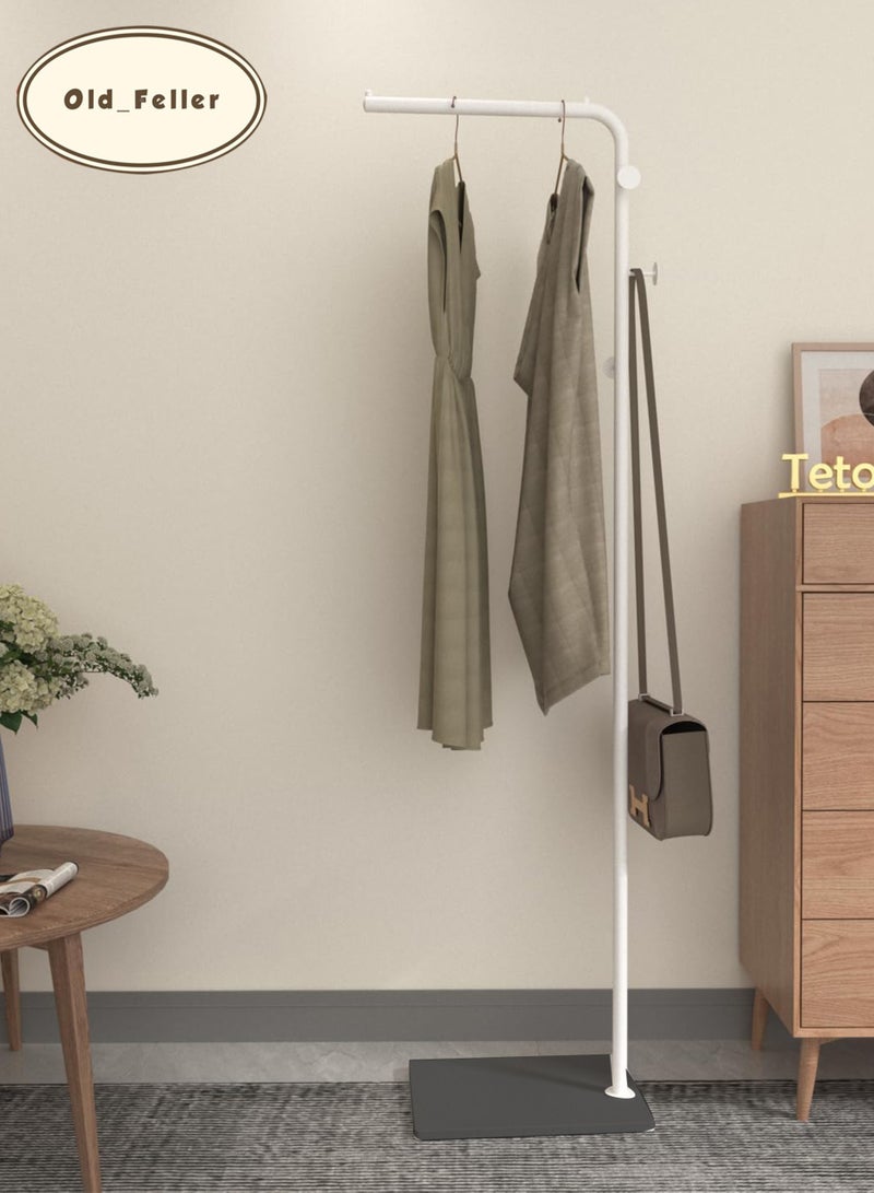 أولد فيلير حامل معاطف معدني عصري قائم بذاته، مع طاولة و3 خطاطيف، مثالي للغرفة، غرفة المعيشة، المكتب وغرفة الطعام. سهل التنظيف، أنيق ومتين، أبيض وأسود. - Image 3