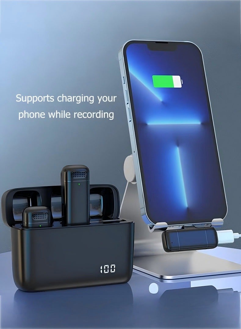 Changer Mini Wireless Lavalier Lapel Microphone for iPhone, iPad - with 500mAh Charge Case & 30Hrs Playtime, 2 Pack Clip-On Small Mic for Tiktok, YouTube, Podcast, Vlog, Video Recording, Live Streaming - Image 3