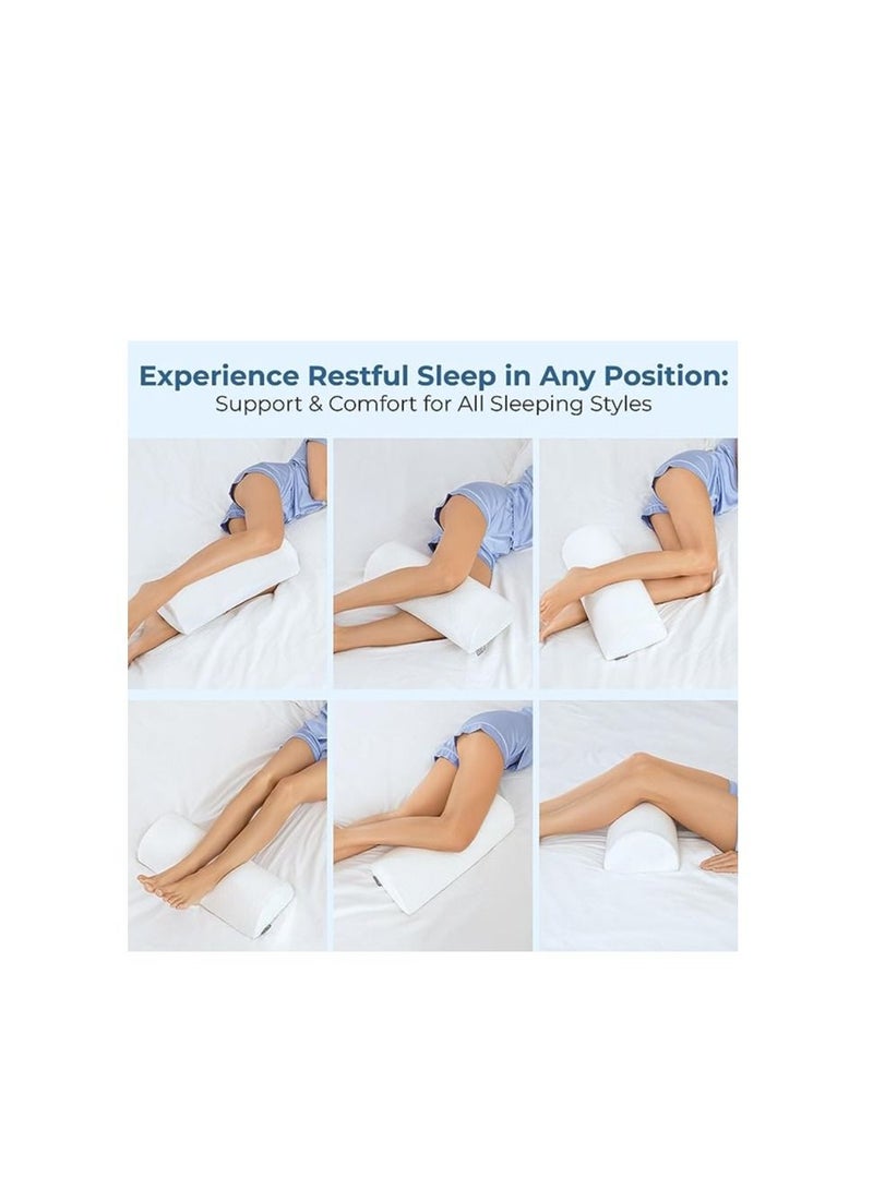 Premium Quality Memory Foam Lumbar Neck Pain Relief Semi Roll Pillow - Image 4