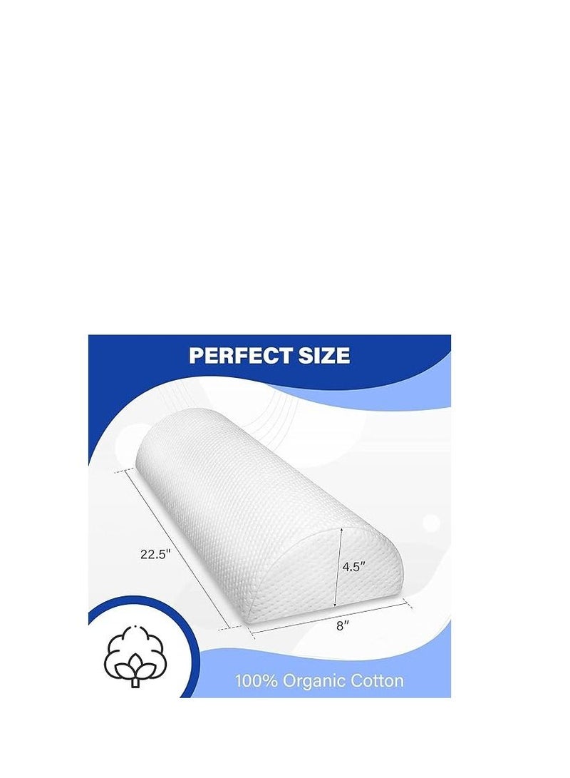 Premium Quality Memory Foam Lumbar Neck Pain Relief Semi Roll Pillow - Image 3