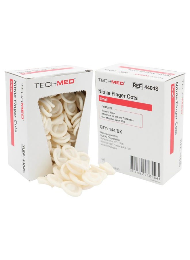 DUKAL 4404S Tech-Med Finger Cot, Small, Nitrile (Pack of 144) - Image 1