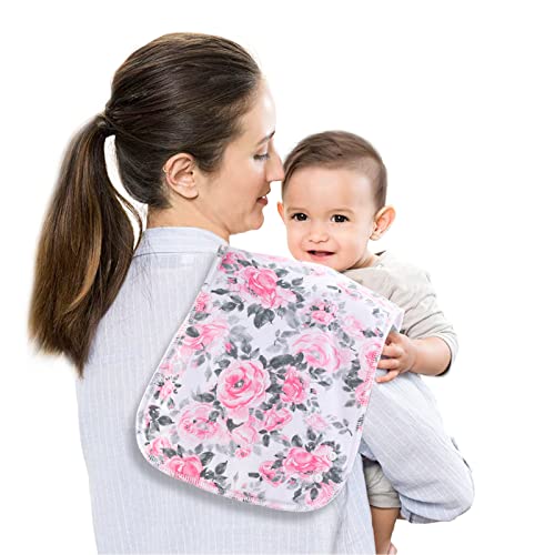 Benoxine Baby Burp Cloths & Baby Bibs 2-in-1 Design Large Size 3 Layers Thicken Cotton Super Absorbent and Soft Baby Spit Up Burping Rags Baby Burp Cloth Set for Boys and Girls Solid 12 Pack - Image 5