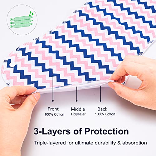 Benoxine Baby Burp Cloths & Baby Bibs 2-in-1 Design Large Size 3 Layers Thicken Cotton Super Absorbent and Soft Baby Spit Up Burping Rags Baby Burp Cloth Set for Boys and Girls Solid 12 Pack - Image 3