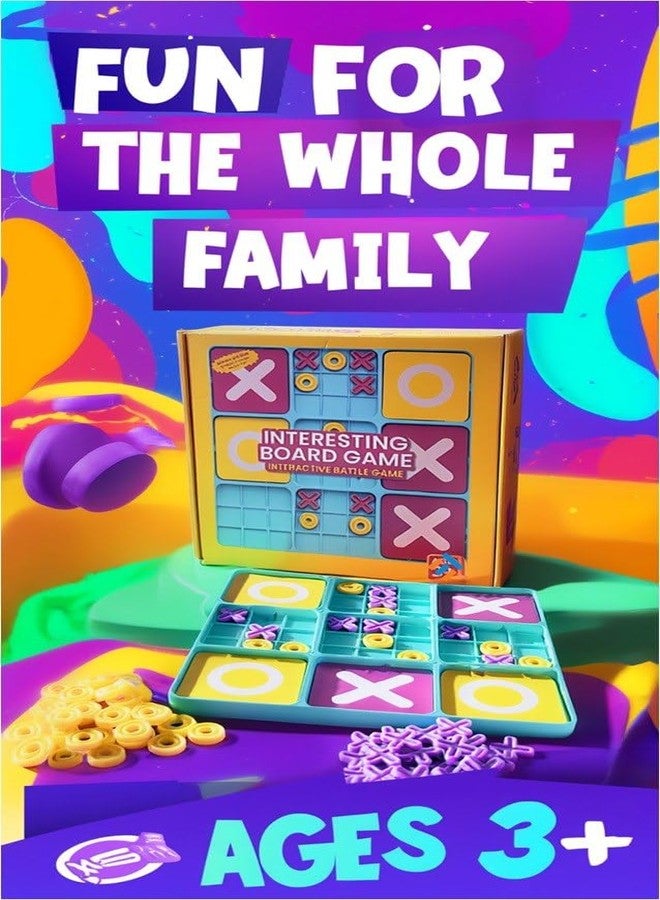 ZELVO Ultimate Tic Tac Toe Board Game for Kids 8+ & Family | Strategy Fun Game for Indoor & Outdoor Play | Educational Brain Development Toy | Party & Travel Game for Boys & Girls (Small) - Image 3