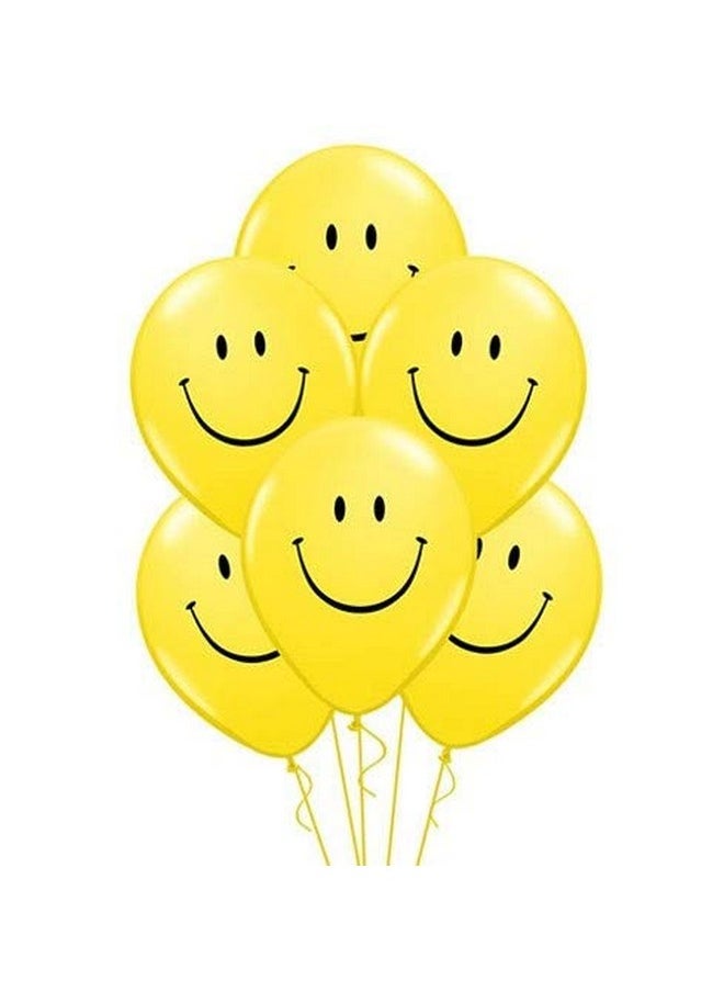هونج كونج بالونز بالونات HK Balloons المطاطية المطبوعة بوجه مبتسم (عبوة من 30 وجهًا مبتسمًا أصفر)  - Image 1