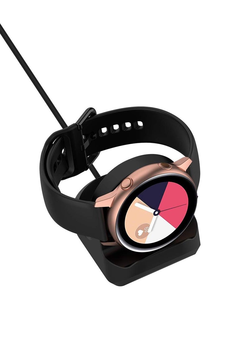 واي آند دي حامل شاحن لساعة Samsung Galaxy Watch 4/4 Classic ، قاعدة شحن سيليكون غير قابلة للانزلاق 3 45 مم 41 لـ Active 2/1 44 40 (أسود)  - Image 2