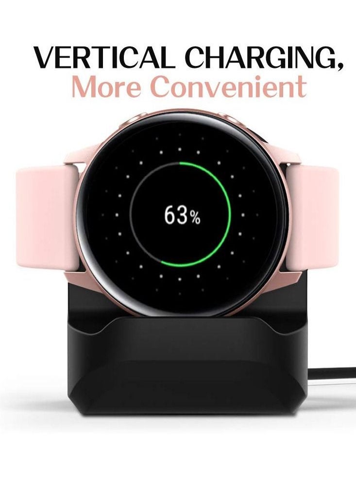 واي آند دي حامل شاحن لساعة Samsung Galaxy Watch 4/4 Classic ، قاعدة شحن سيليكون غير قابلة للانزلاق 3 45 مم 41 لـ Active 2/1 44 40 (أسود)  - Image 3