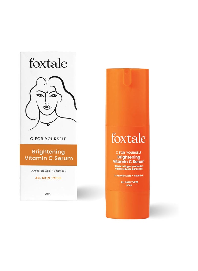 foxtale 15% Vitamin C Face Serum For Glowing Skin,With Pure L-Ascorbic Acid And Vitamin E,Brightening Serum For Dark Spots,Dull Skin,Uneven Skin Tone,All Skin Types,30 Ml - Image 1