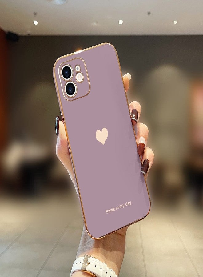 Teageo جراب هاتف Teageo iPhone 11، بنقشة قلب لطيفة للنساء والفتيات، تصميم نحيف، طلاء لامع، غطاء TPU ناعم مقاوم للخدش والصدمات لهاتف iPhone 11 (لافندر) - Image 2
