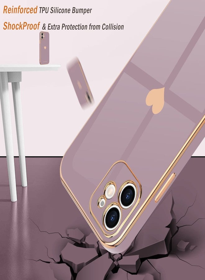 Teageo جراب هاتف Teageo iPhone 11، بنقشة قلب لطيفة للنساء والفتيات، تصميم نحيف، طلاء لامع، غطاء TPU ناعم مقاوم للخدش والصدمات لهاتف iPhone 11 (لافندر) - Image 5