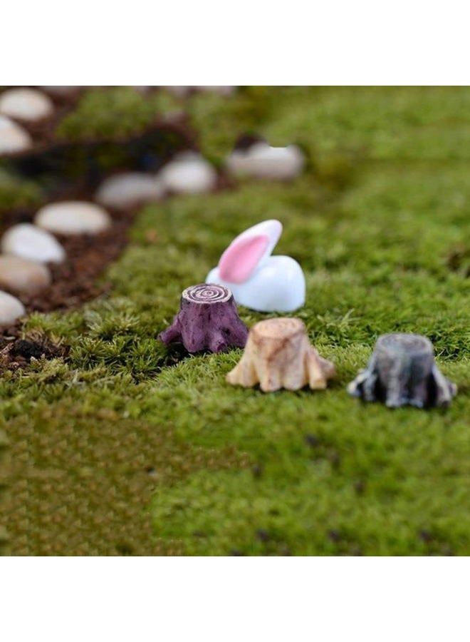 baolaili 3Pcs Artificial Tree Stump Mini Garden Figurines Stumps Ornaments Mini Root Stump Fairy Garden Miniatures Gnomes Moss Terrariums Resin Crafts Figurines for Home Decoration Accessories - Image 3