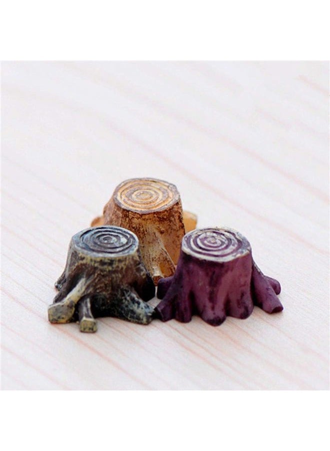 baolaili 3Pcs Artificial Tree Stump Mini Garden Figurines Stumps Ornaments Mini Root Stump Fairy Garden Miniatures Gnomes Moss Terrariums Resin Crafts Figurines for Home Decoration Accessories - Image 4