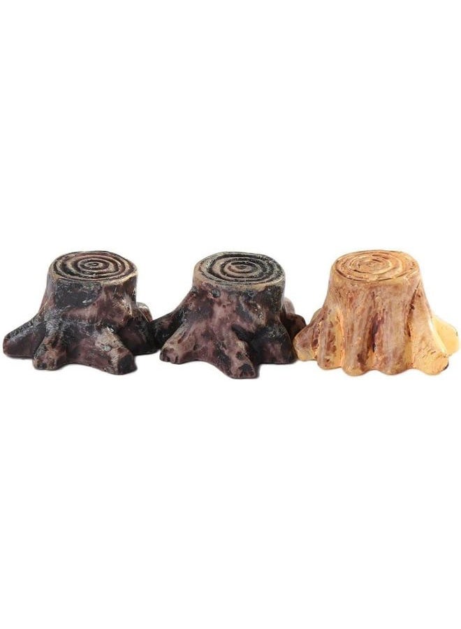 baolaili 3Pcs Artificial Tree Stump Mini Garden Figurines Stumps Ornaments Mini Root Stump Fairy Garden Miniatures Gnomes Moss Terrariums Resin Crafts Figurines for Home Decoration Accessories - Image 1