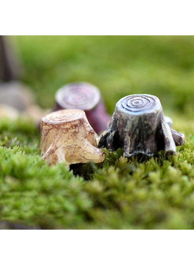 baolaili 3Pcs Artificial Tree Stump Mini Garden Figurines Stumps Ornaments Mini Root Stump Fairy Garden Miniatures Gnomes Moss Terrariums Resin Crafts Figurines for Home Decoration Accessories - Image 2