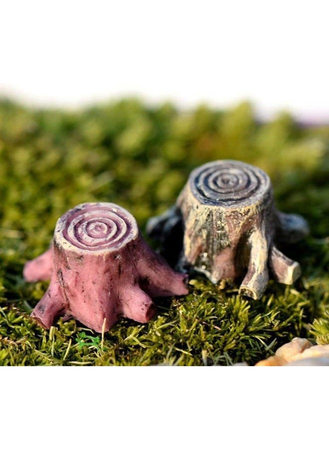 baolaili 3Pcs Artificial Tree Stump Mini Garden Figurines Stumps Ornaments Mini Root Stump Fairy Garden Miniatures Gnomes Moss Terrariums Resin Crafts Figurines for Home Decoration Accessories - Image 5