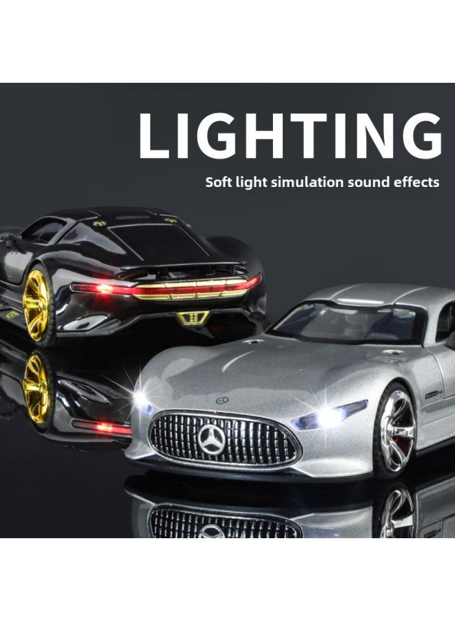 إسكدنيا Simulation 1:32 Ben Alloy Sound And Light Force Car Model Shock Absorber Children's Toys-Color:Boxed 1: 32 Silver - Image 4