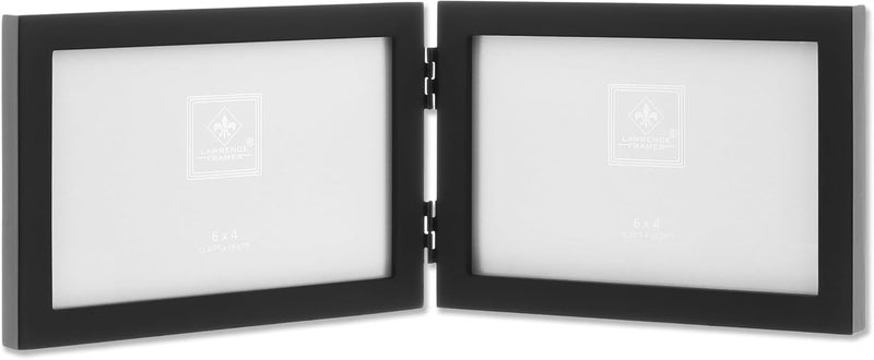 Lawrence Frames Hinged Double Black Wood Picture Frame, Gallery Collection, 4x6-Inch - Image 2