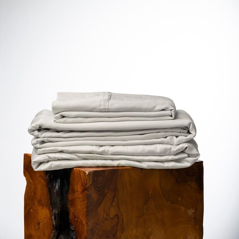 Olive + Crate Eucalyptus Cooling Pillowcase and Sheet Sets California King Size  100% Certified Tencel Fiber  Softer Than 100% Viscose from Bamboo  Deep Pocket Bedding  Oatmeal - Image 1