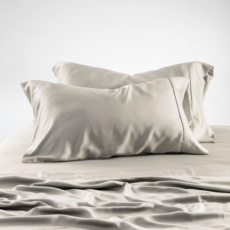 Olive + Crate Eucalyptus Cooling Pillowcase and Sheet Sets California King Size  100% Certified Tencel Fiber  Softer Than 100% Viscose from Bamboo  Deep Pocket Bedding  Oatmeal - Image 5
