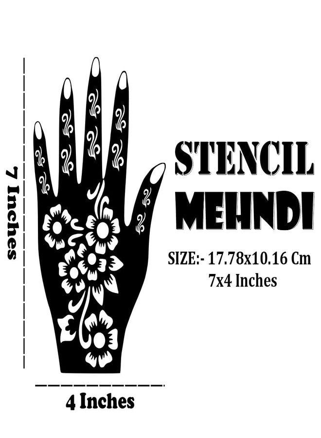 VANVATI Stylish Combo Mehndi Stencil Stickers for Henna Art for Girls and Women Palm, and Finger Design Sticker Pack of 2 - Image 3
