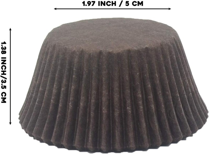 Mombake Premium Coffee Greaseproof Cupcake Liners Muffin Paper Baking Cups Standard Size, 100-Count - Image 5