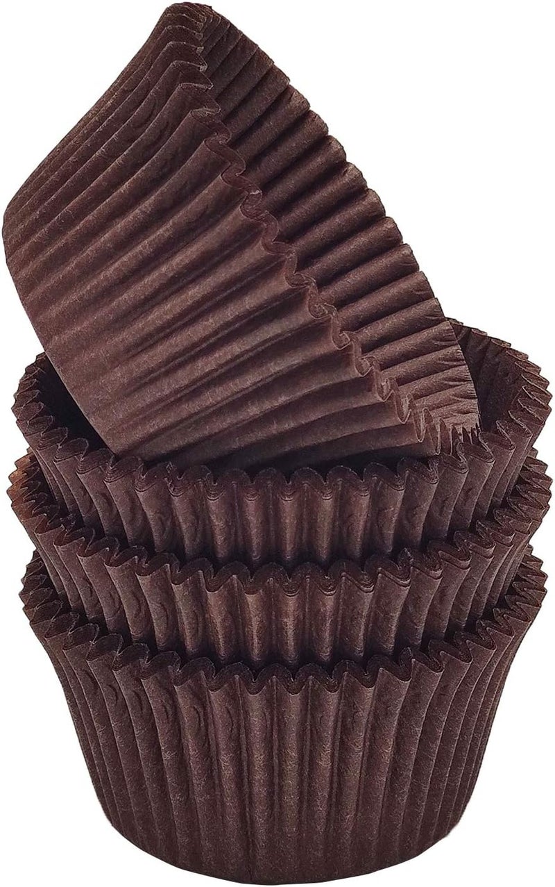 Mombake Premium Coffee Greaseproof Cupcake Liners Muffin Paper Baking Cups Standard Size, 100-Count - Image 2