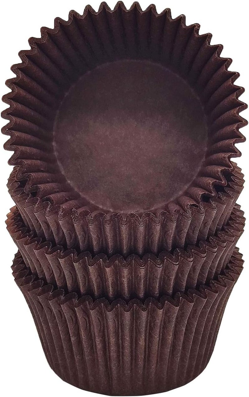 Mombake Premium Coffee Greaseproof Cupcake Liners Muffin Paper Baking Cups Standard Size, 100-Count - Image 3