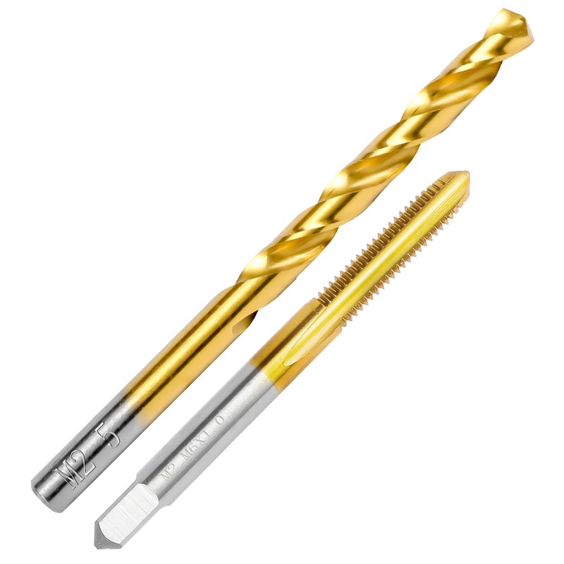 RURITKIT M6x1.0 Tap and 5.0mm Drill Bit Kit, M2 HSS Metric Drill and Tap Set, Combination of Drill and Tap Kit for Metal - Image 1