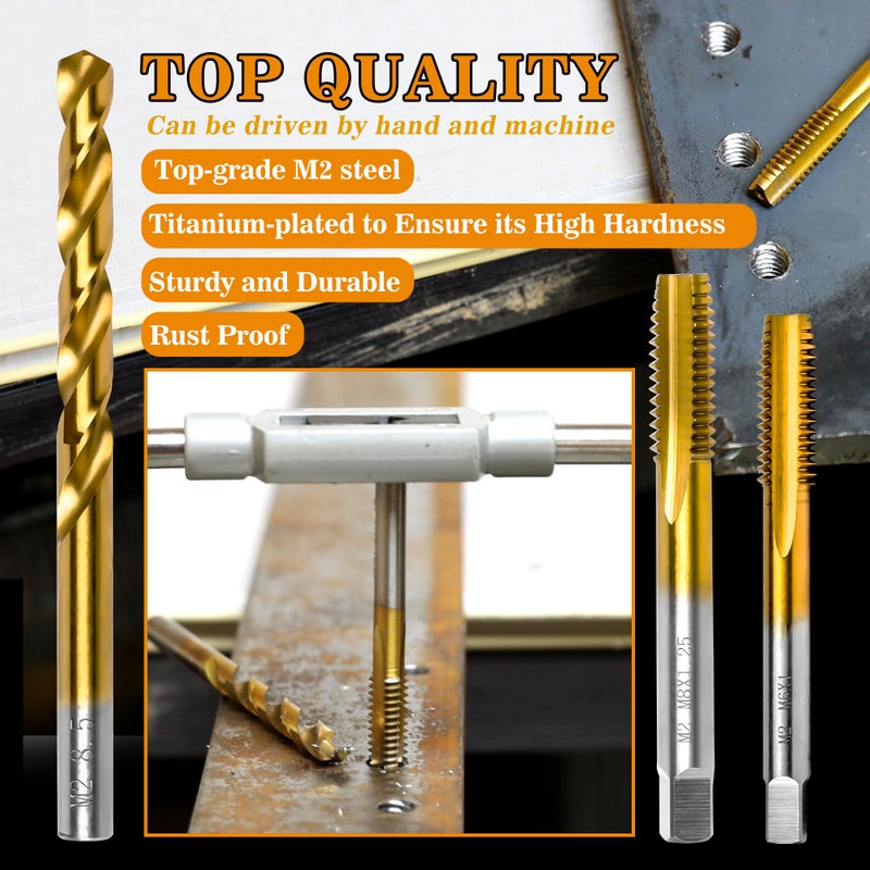 RURITKIT M6x1.0 Tap and 5.0mm Drill Bit Kit, M2 HSS Metric Drill and Tap Set, Combination of Drill and Tap Kit for Metal - Image 3
