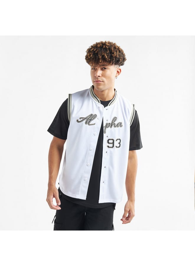 Splash FAV Typography Print Baseball Shirt - Image 1