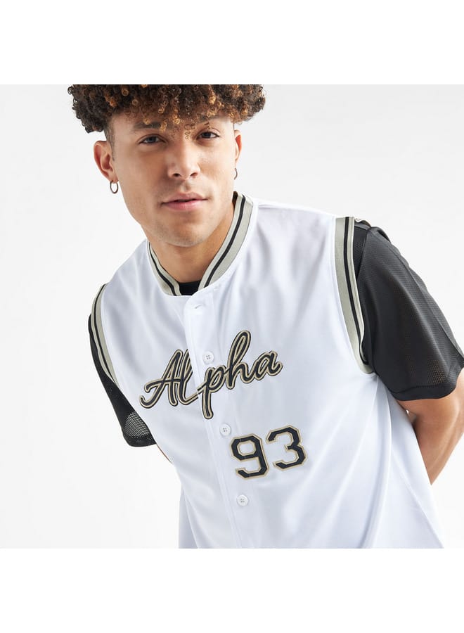 Splash FAV Typography Print Baseball Shirt - Image 4
