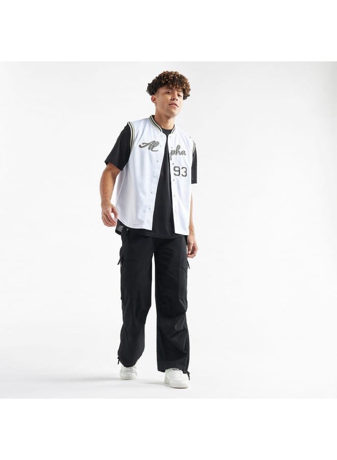 Splash FAV Typography Print Baseball Shirt - Image 2