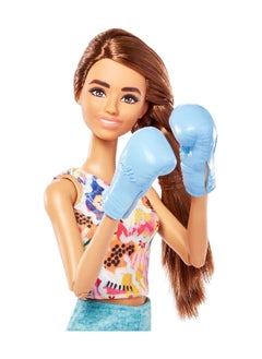 Mattel Games Barbie Wellness Workout Outfit Roller Skates and Tennis with Puppy  - Image 5