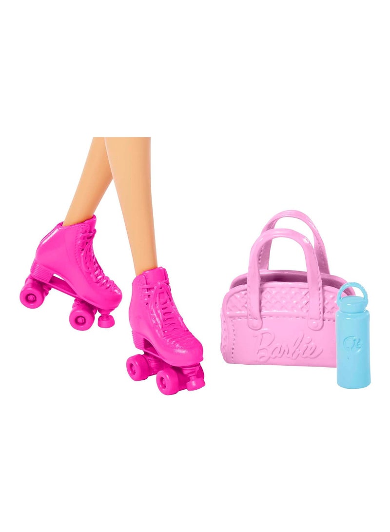 Barbie Wellness Workout Outfit Roller Skates and Tennis with Puppy - Image 4