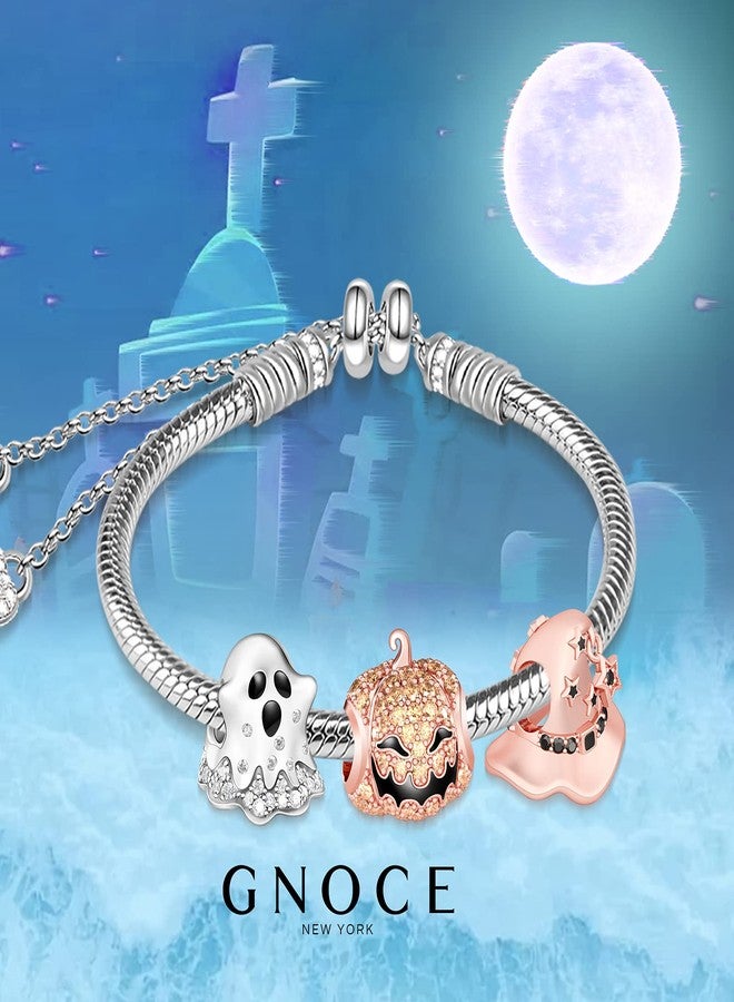 GNOCE Halloween Ghost Charms for Bracelet 925 Sterling Silver Horror Christmas Bead Charms For Women Jewelry Gift Fit Necklace - Image 4