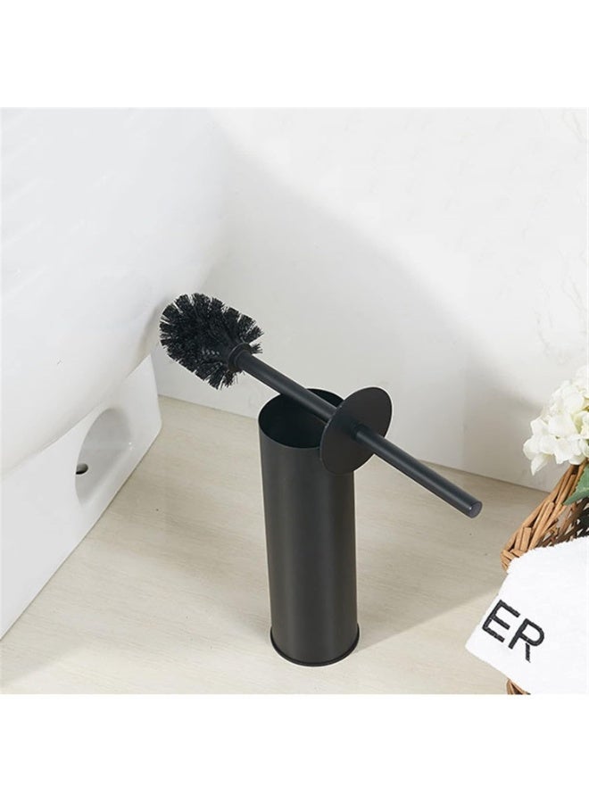 فرشاة تنظيف المرحاض السوداء المقاومة للخدش مع حامل - فرشاة بشعيرات ناعمة، رأس قابل للاستبدال، واقي من الرذاذ، وتصميم صغير الحجم لتنظيف الحمام بسهولة ونظافة. - Image 5