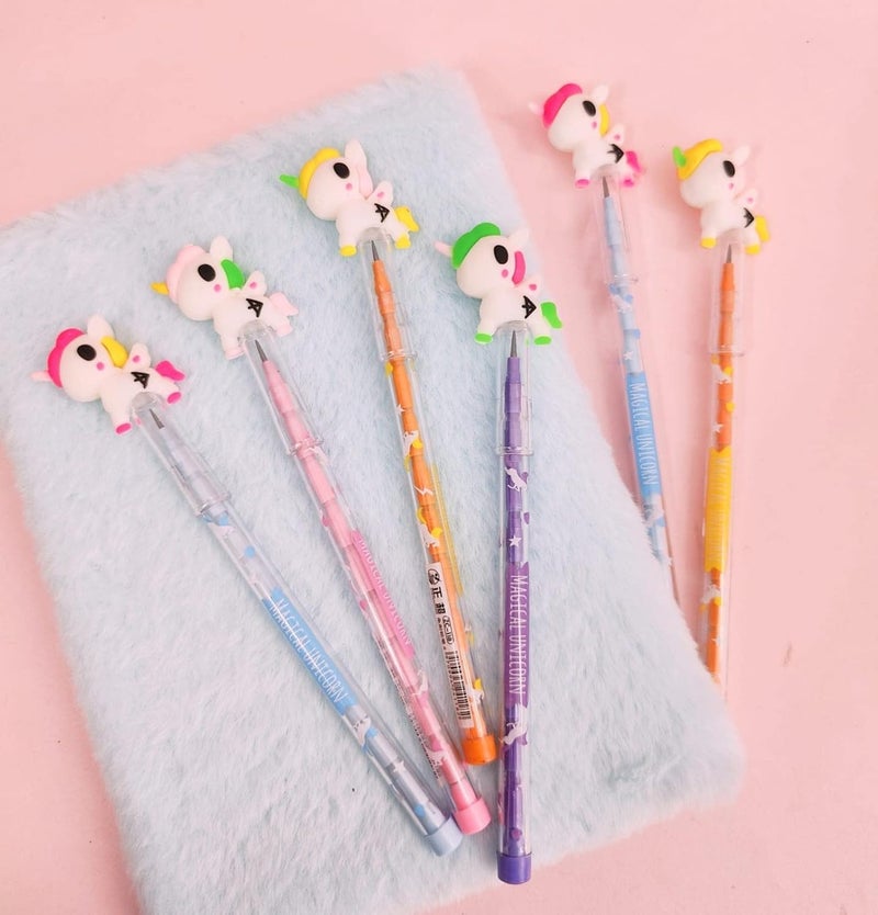 Tera13 TERA 13 48 Pcs Unicorn Pencil For Girls, Best Gift For Kanjak, Unicorn Colorful Pencils for Girls with Unicorn Tops, Party Favor, Birthday Return Gift for All Age Group - Image 4