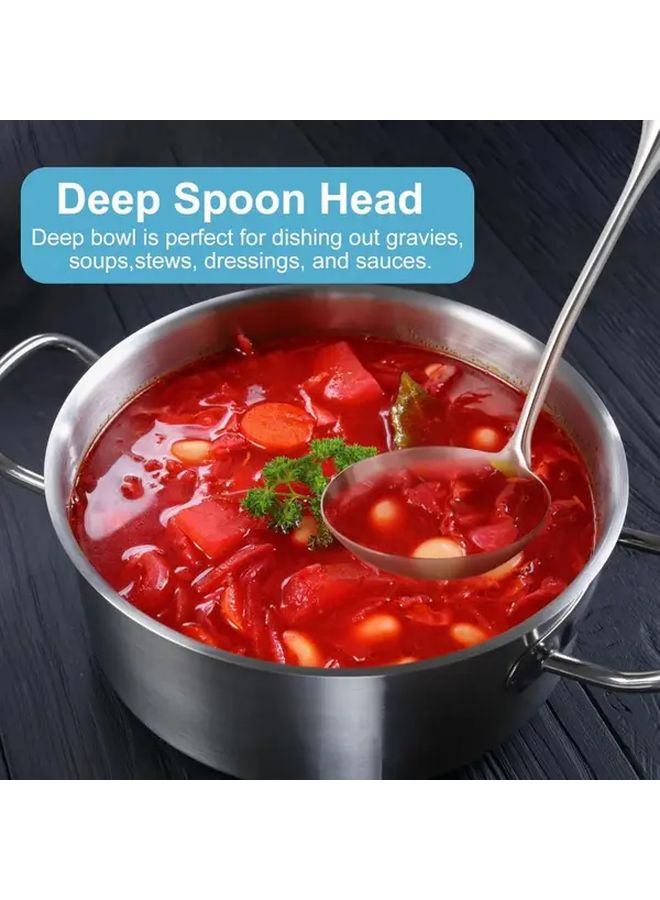Heavy Duty Large 1pc Soup Ladle Commercial Home Kitchen Use Stainless Steel - Image 3