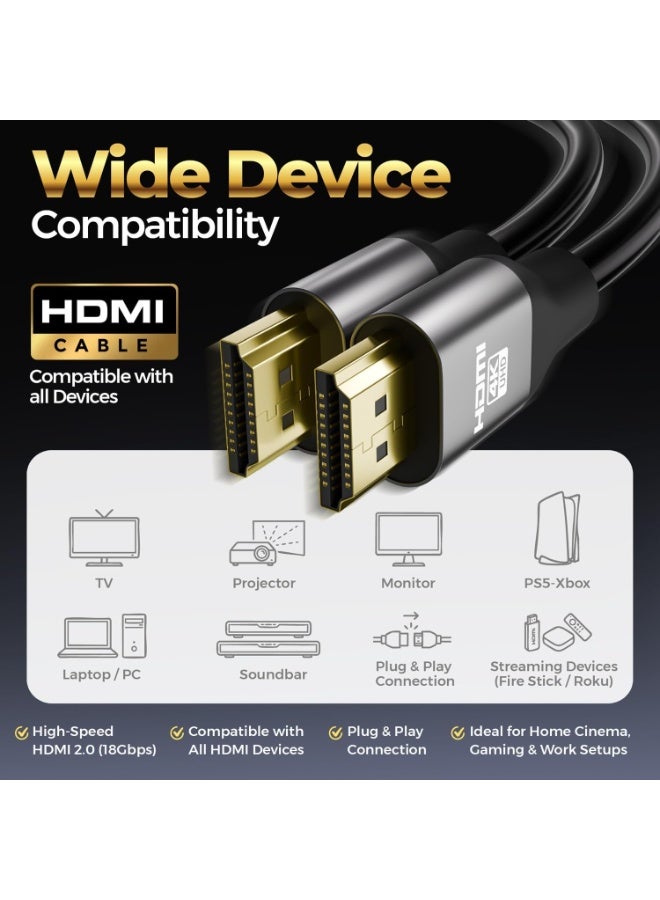 10M High Speed HDMI Cable with Ethernet, 1080P Full HD Video and Audio Transmission, Long Distance HDMI Connector for TV, Monitor, Gaming Console, Laptop and Home Entertainment Devices - Image 4