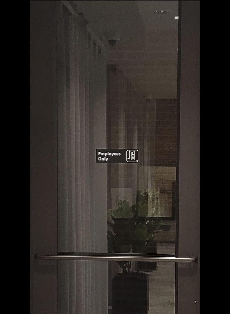 2 Pcs Employees Only Sign Stickers,  9x3Inches, Back Adhesive, Waterproof and Fade Resistant, for Business Door Wall Signboard Office - Image 4