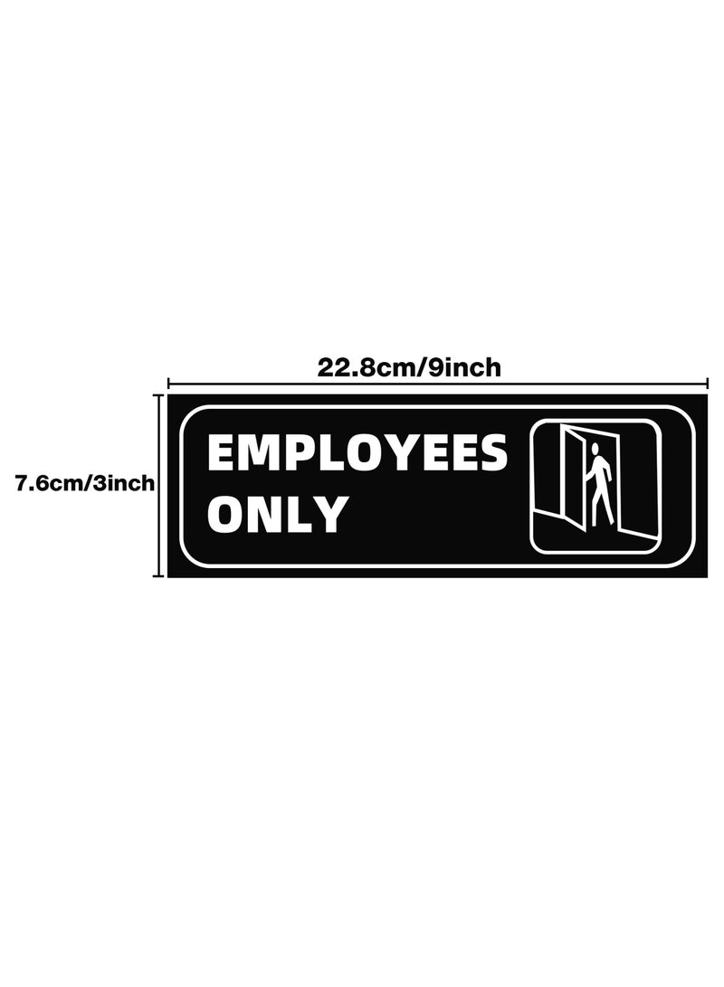 2 Pcs Employees Only Sign Stickers,  9x3Inches, Back Adhesive, Waterproof and Fade Resistant, for Business Door Wall Signboard Office - Image 2