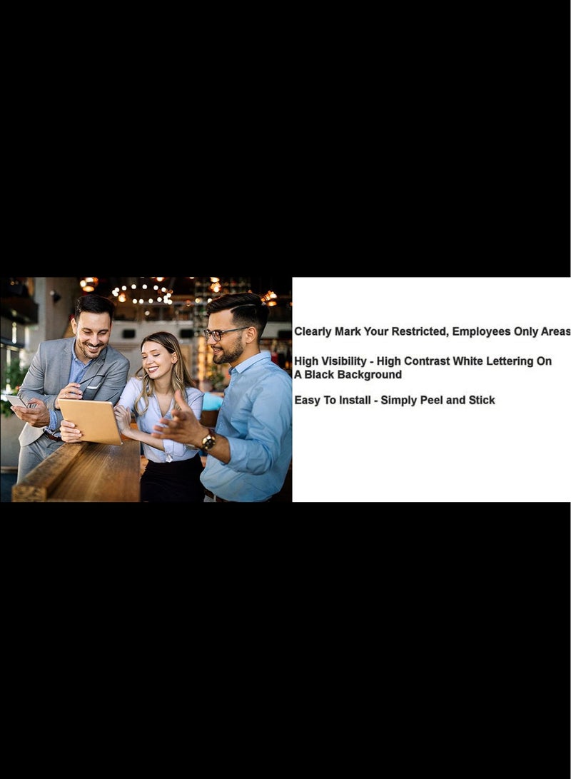 2 Pcs Employees Only Sign Stickers,  9x3Inches, Back Adhesive, Waterproof and Fade Resistant, for Business Door Wall Signboard Office - Image 3