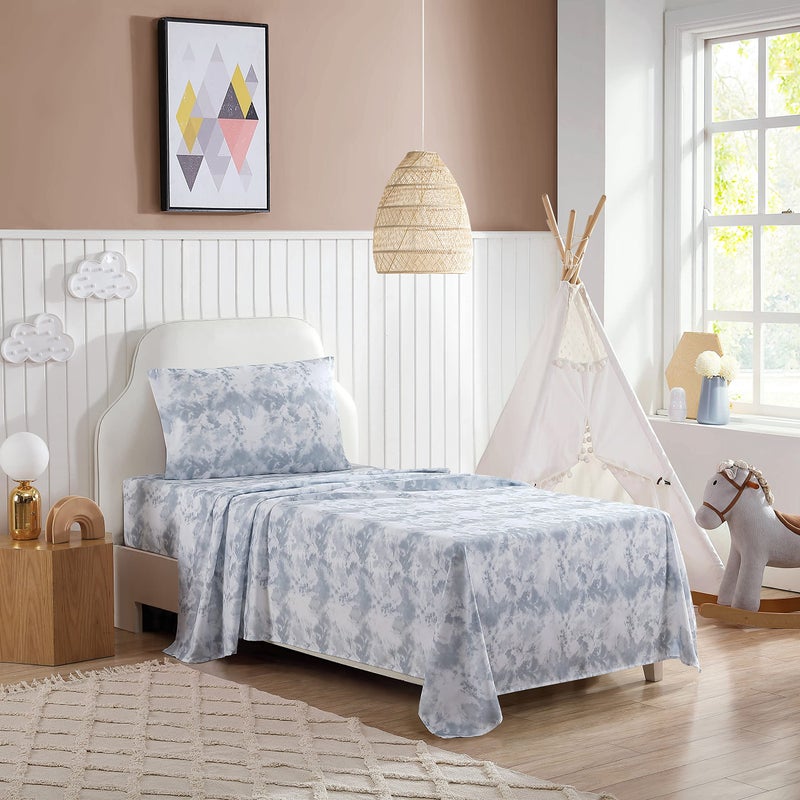 Eddie Bauer Eddie Bauer Kids - Full Size Sheets  Stain Resistant Kids Bedding  Ideal for Toddler Bedding Set (Spring Water Tie Dye Grey  Full)  - Image 1