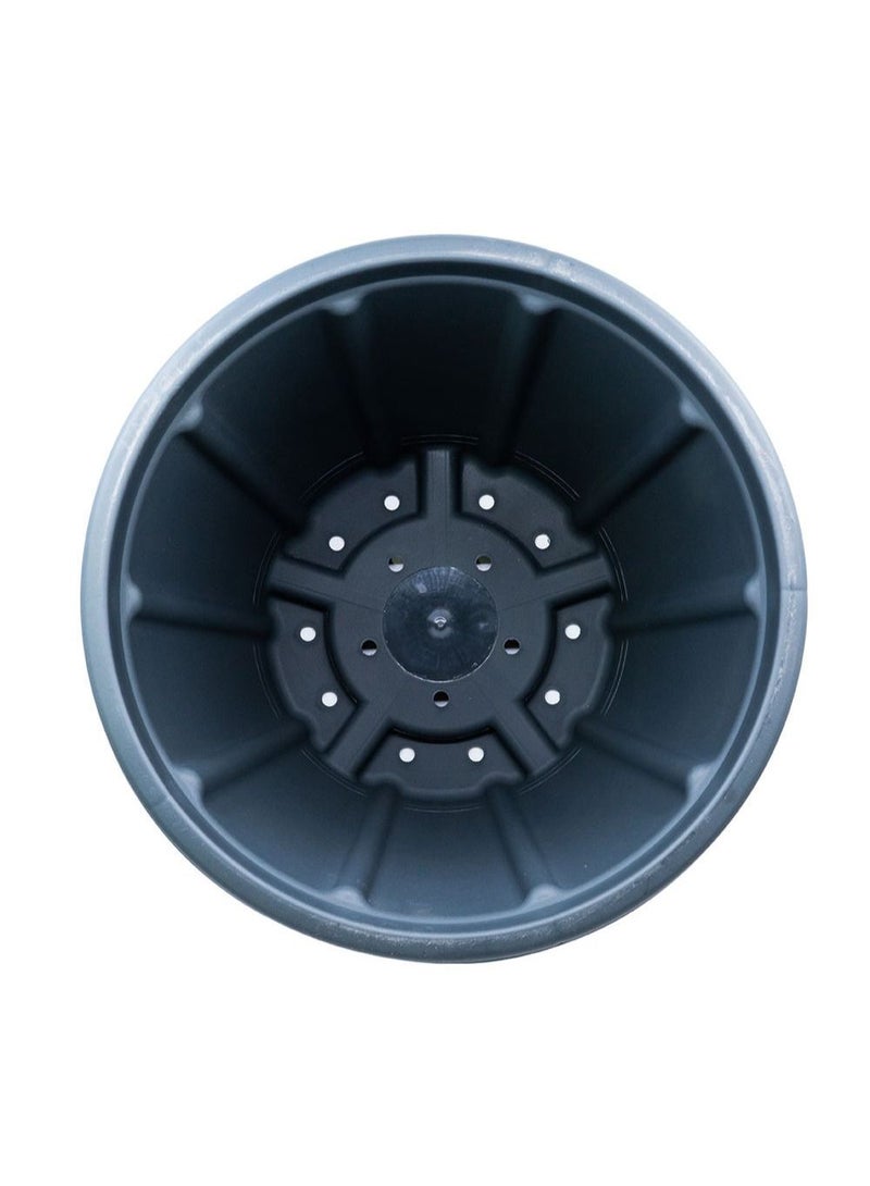 Cosmoplast Woodgrain Pot With Tray 12 inches Grey - Image 4