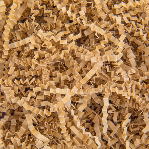 Caleihd Crinkle Cut Paper Shred Packing Grass Cushion Paper Streamer for Christmas Wedding Birthday Bridesmaid Engagement Craft Gift Boxes Bags Basket Filler Decoration 4.5oz Brown - Image 1