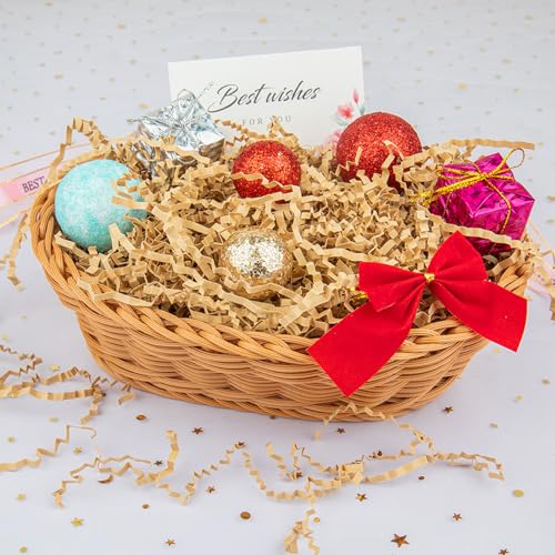 Caleihd Crinkle Cut Paper Shred Packing Grass Cushion Paper Streamer for Christmas Wedding Birthday Bridesmaid Engagement Craft Gift Boxes Bags Basket Filler Decoration 4.5oz Brown - Image 5
