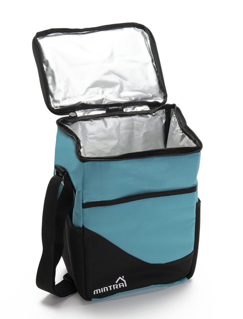Unisex Folded Medium Cooler Bag Turquoise 31X20X17 Cm - Image 3
