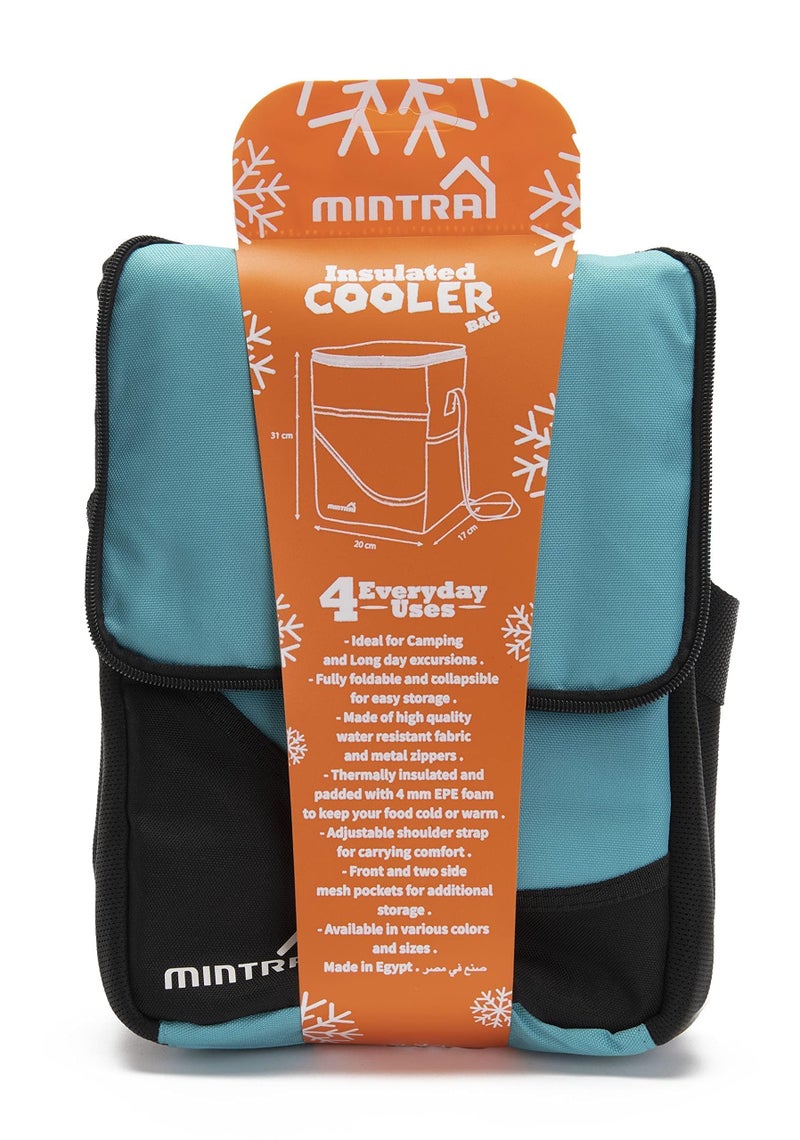 Unisex Folded Medium Cooler Bag Turquoise 31X20X17 Cm - Image 2