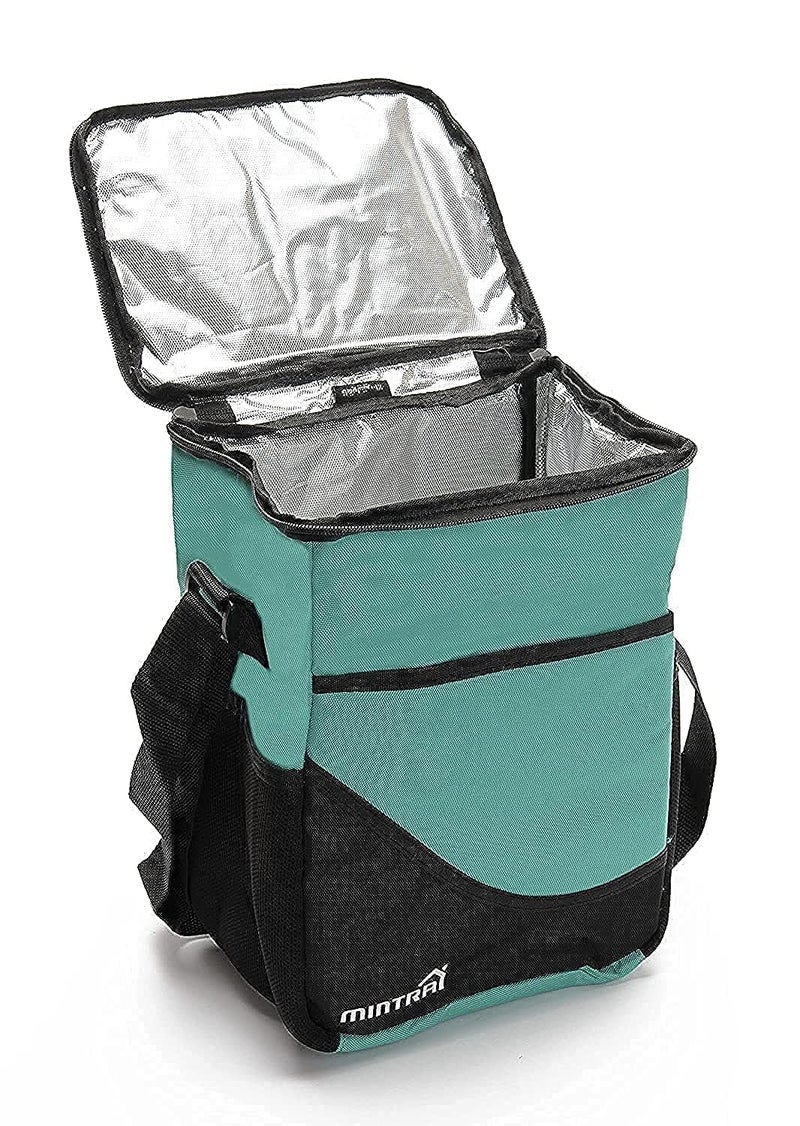 Unisex Folded Medium Cooler Bag Turquoise 31X20X17 Cm - Image 1
